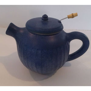 Cobalt Blue Teapot with Tea Infuser Basket/Strainer 6"